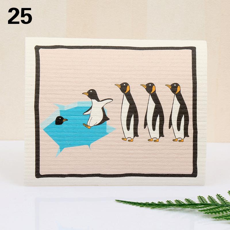 1 шт. многоразовая губка для мытья посуды кухонная напечатанная впитывающая тряпка для мытья посуды целлюлозные салфетки для уборки