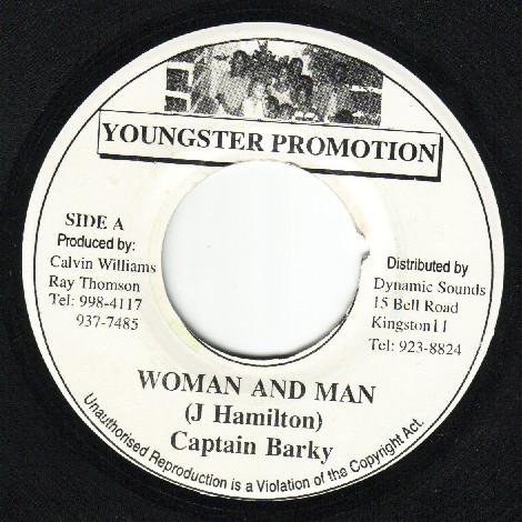 7-дюймовая пластинка CAPTAIN BARKEY / FIREHOUSE CREW - Woman And Man NONE Промо для молодежи Ямайский регги, ска и даб Б/У