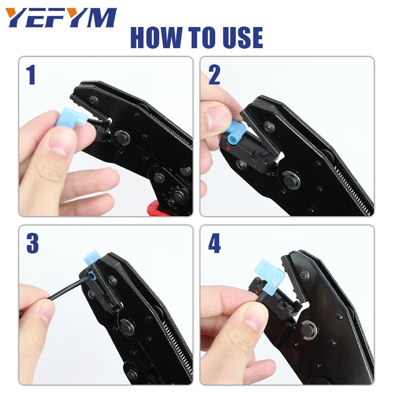 Инструмент для обжима изолированных флажковых клемм — щипцы для проводов с храповым механизмом — AWG 15–13 (1,5-2,5 мм²) - Щипцы для клемм с храповым механизмом — инструмент для электрического обжима