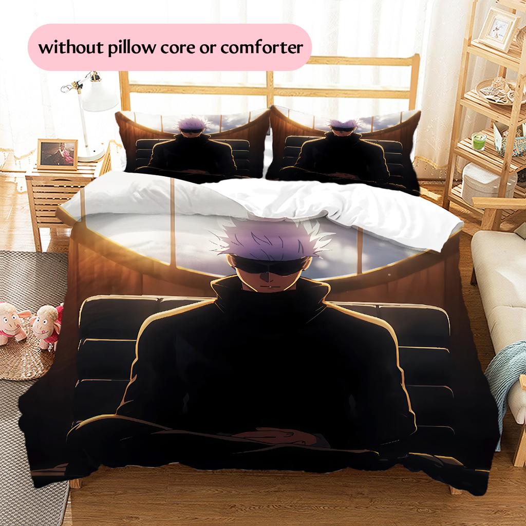 Jujutsu Kaisen Dark Style Bedding Set Duvet Cover Pillowcase No Filler, Soft Home Bedroom Decor, Perfect Gift for Fans.chl