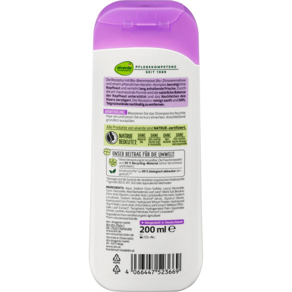 DM Alverde Alverde Nature Cosmetic Обезжиренный шампунь с мелиссой 200 мл