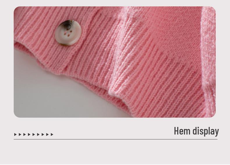 Fuzzy Women's Knitwear: Heart Single-Breasted Loose Cardigan - Autumn/Winter 2024