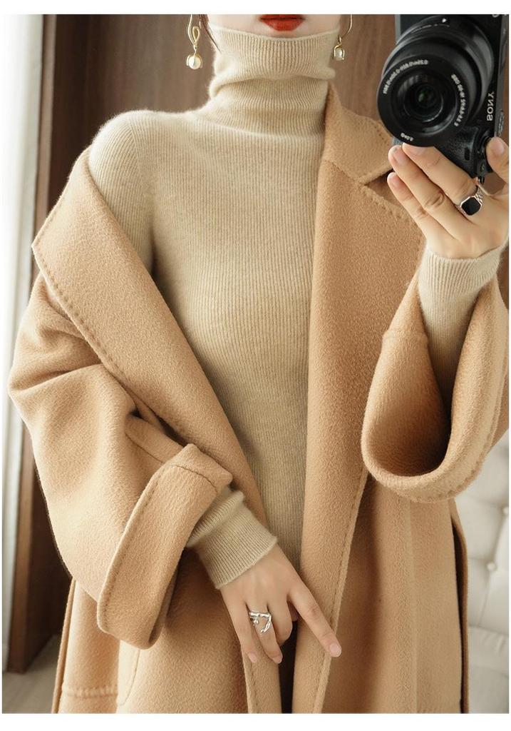 Women's Slim Fit High Neck Knit Sweater - Autumn/Winter Base Layer Pullover