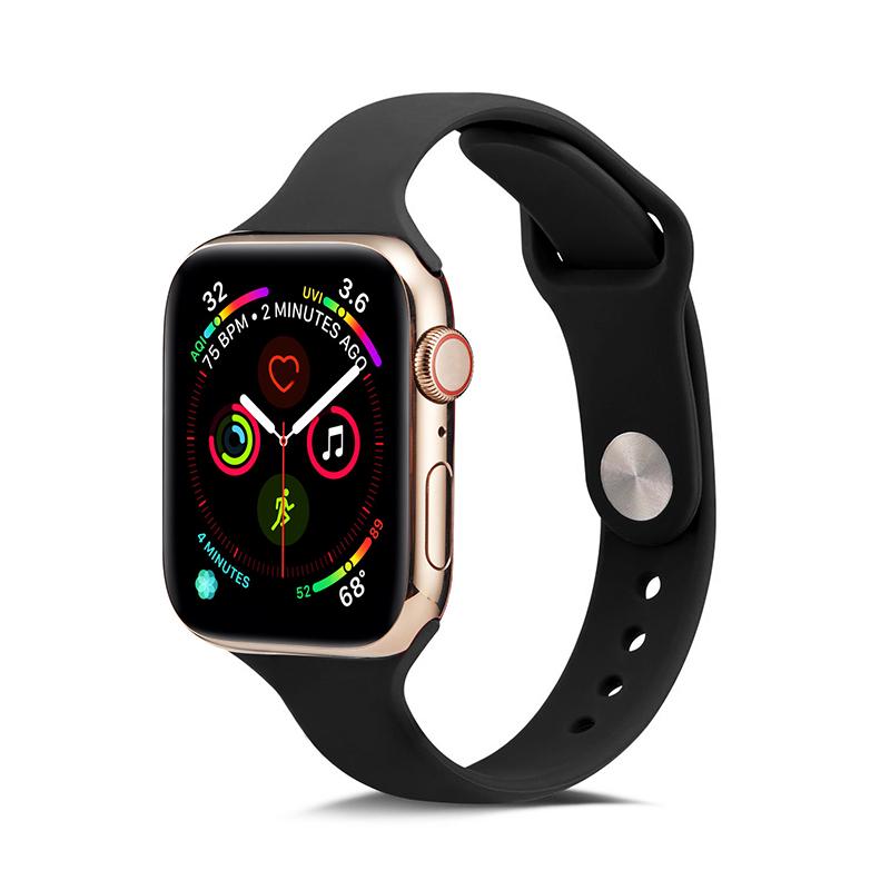 Мягкий тонкий силиконовый спортивный ремешок для Apple Watch 5 4 3 2 1 38 мм 42 мм, резиновый ремешок для часов для Iwatch series 5 4 40 мм 44 мм