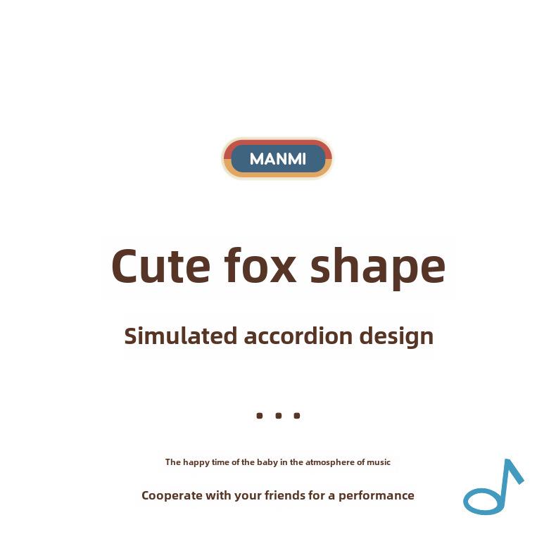 Baby Fox Accordion Rattle Toy for Strollers - Early Education