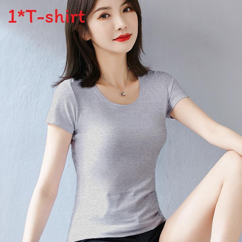T Shirt For Women Casual Short Sleeve Cotton Splicing Top For Spring Wear