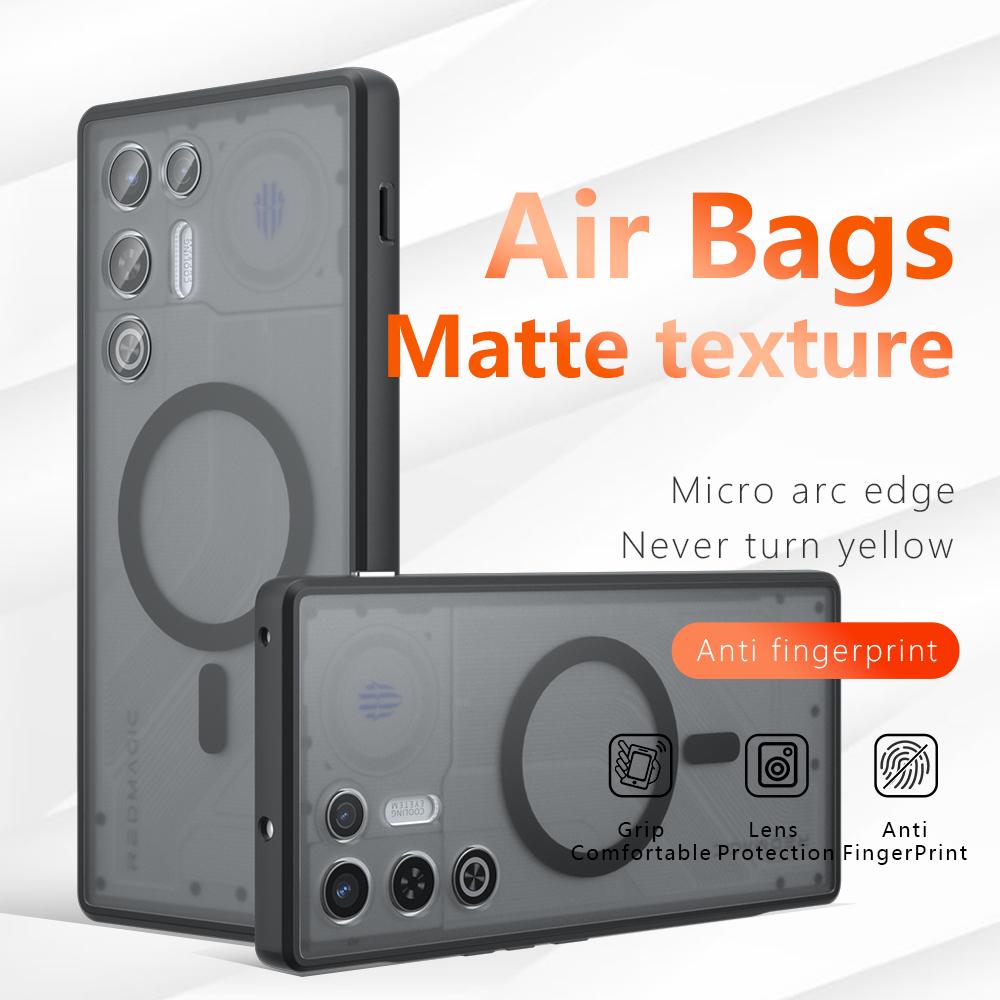 Ударопрочный чехол для ZTE Nubia RedMagic 11 Air, магнитный, для беспроводной зарядки, с мягкой ТПУ рамкой, полупрозрачная матовая пластиковая крышка для телефона