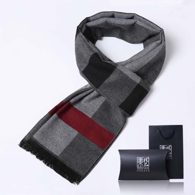 Осенние и зимние мужские шарфы, толстый теплый шарф для молодых мужчин среднего возраста