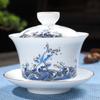 180ml White Porcelain Hand Painted Gold Tea Tureen Clay Gaiwan for Tea Bowl Shen Puer Soup With Lid Gai Wan Gaiwan and Cup Cups