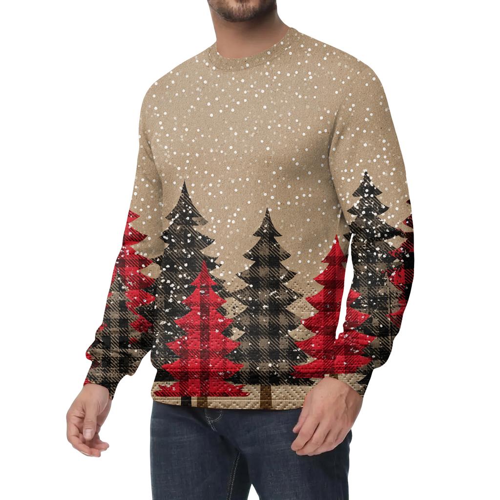 Мужской повседневный модный свитшот с принтом и круглым вырезом