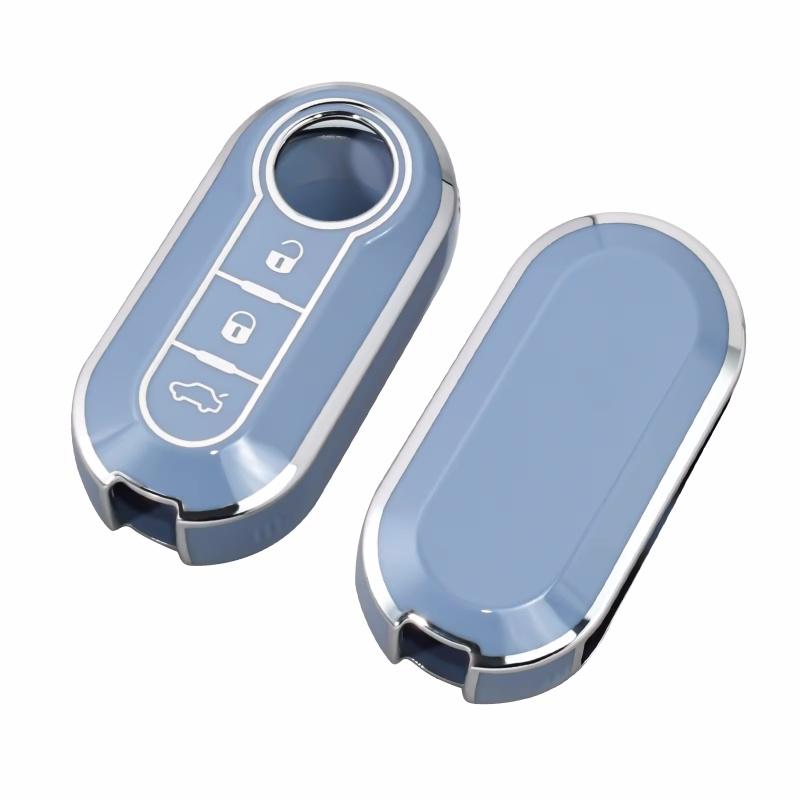 ADT2 Fashion Car Key Case Cover For Fiat 500 Ducato Panda 500L Punto Lancia Musa For Citroen For Citroen Car Keyring Luxury Leather