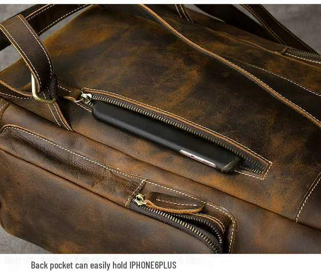 Genuine Crazy Horse Leather Backpack for Men and Women - Retro Cowhide Design