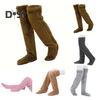 1 Pair Winter Floor Socks Thickened Coral Fleece High-tube Double Warmth Protects Knee Joints Anti-slip Long Socks Holiday Gift Warm Leg Socks