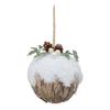 Boule de noel joyeux noel bois et neige
