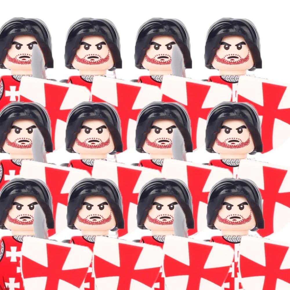 Средневековые Военные Строительные Блоки Фигурки Солдат Подарки Оружие Щиты Шлемы Левенгерц Тевтонские Рыцари Ополченец Крестьянин MOC