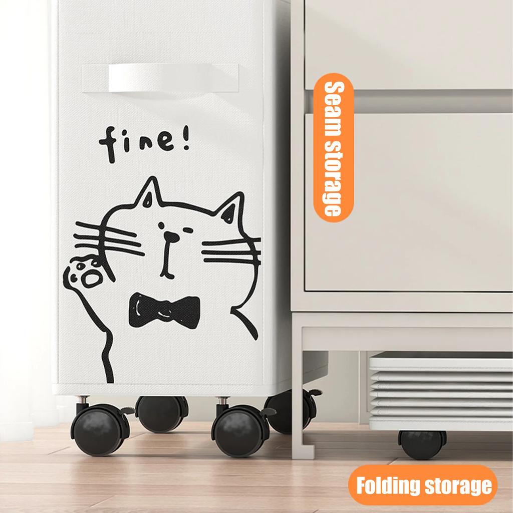 40cm Folding Laundry Basket Large Capacity Storage Box With Roller For Clothes Fitness Equipment Snack Toy Office Organizer Box