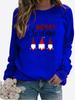Autumn and Winter Women's Christmas Theme Printing Sweater Round Neck Long Sleeve Casual Sweatshirt Plus Size Top