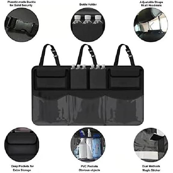 Car Trunk Organizer and Storage, Backseat Hanging Organizer for SUV, Truck, MPV,Van Collapsible Cargo Storage Bag with 7 Pockets, Car Interior