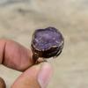 African Amethyst Rough Ring Electroformed Copper Ring Awesome Gemstone Jewelry Adjustable Ring Handmade Electroformed Jewelry Gift For Mom