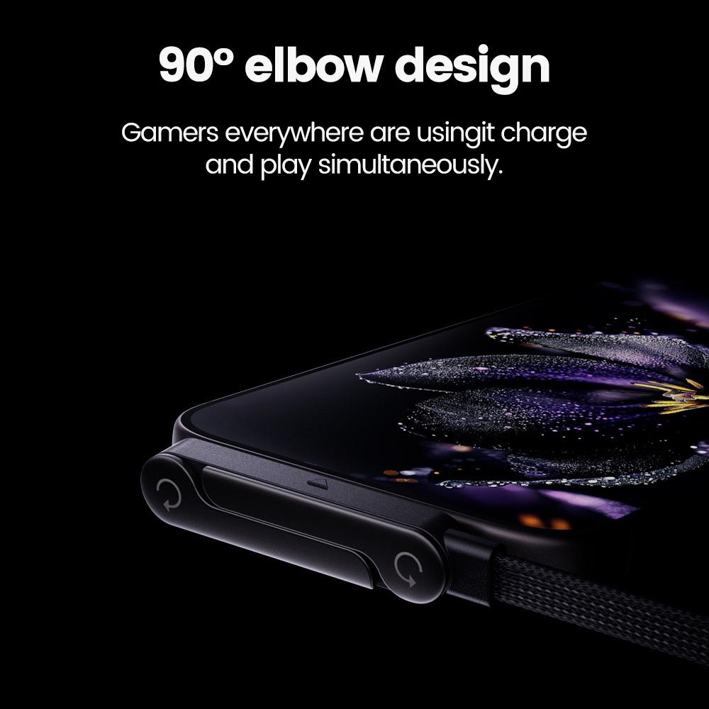 Запасной кабель для быстрой зарядки 65 Вт USB-C, шнур данных USB A на Type C со складной подставкой для телефона для телефонов Samsung Android