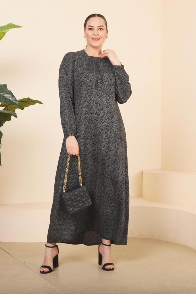 Женское платье большого размера, длинное повседневное платье для мам с хрустящим узором больших размеров