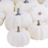 12 шт. белых искусственных тыкв, ассорти, украшение стола, как у настоящих, для Дня всех святых, осенний урожай 