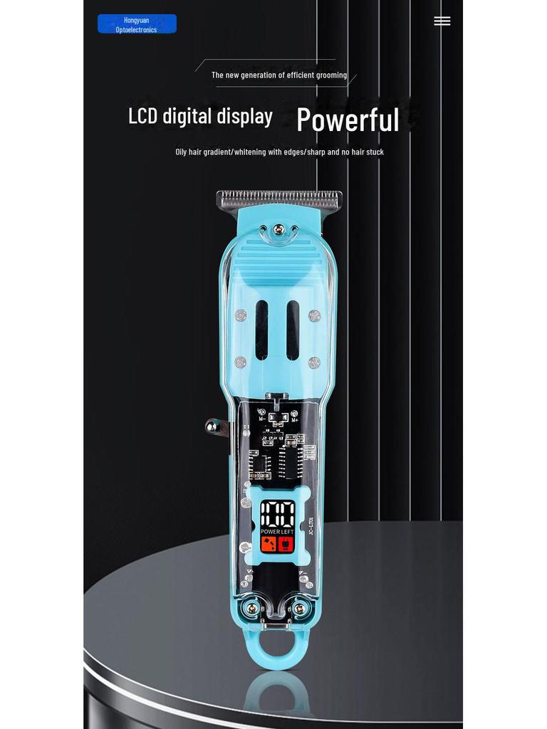 Rechargeable Electric Hair Clippers with LCD Display for Men's Shaving