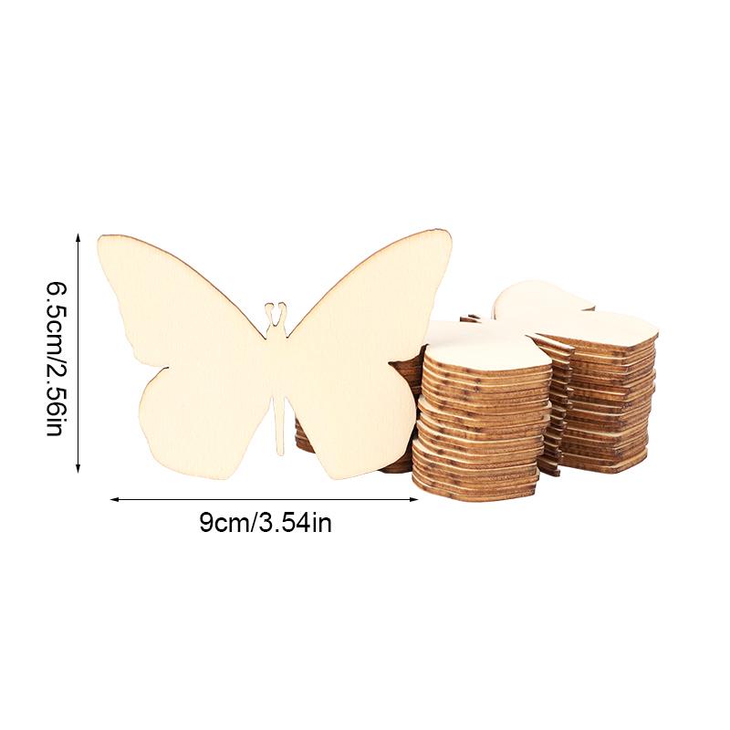 10pcs Wooden Butterfly Blank Wood Slices Kids Painting Crafts Wedding Easter Home Decorations Butterfly Birthday Party DIY Gift