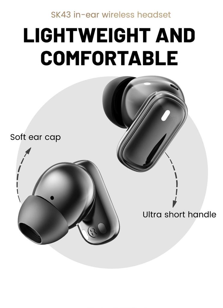 Беспроводные наушники SK43 Bluetooth 6.0: Внутриканальные, С шумоподавлением, Hi-Fi Звук, Ультра-Четкие Звонки