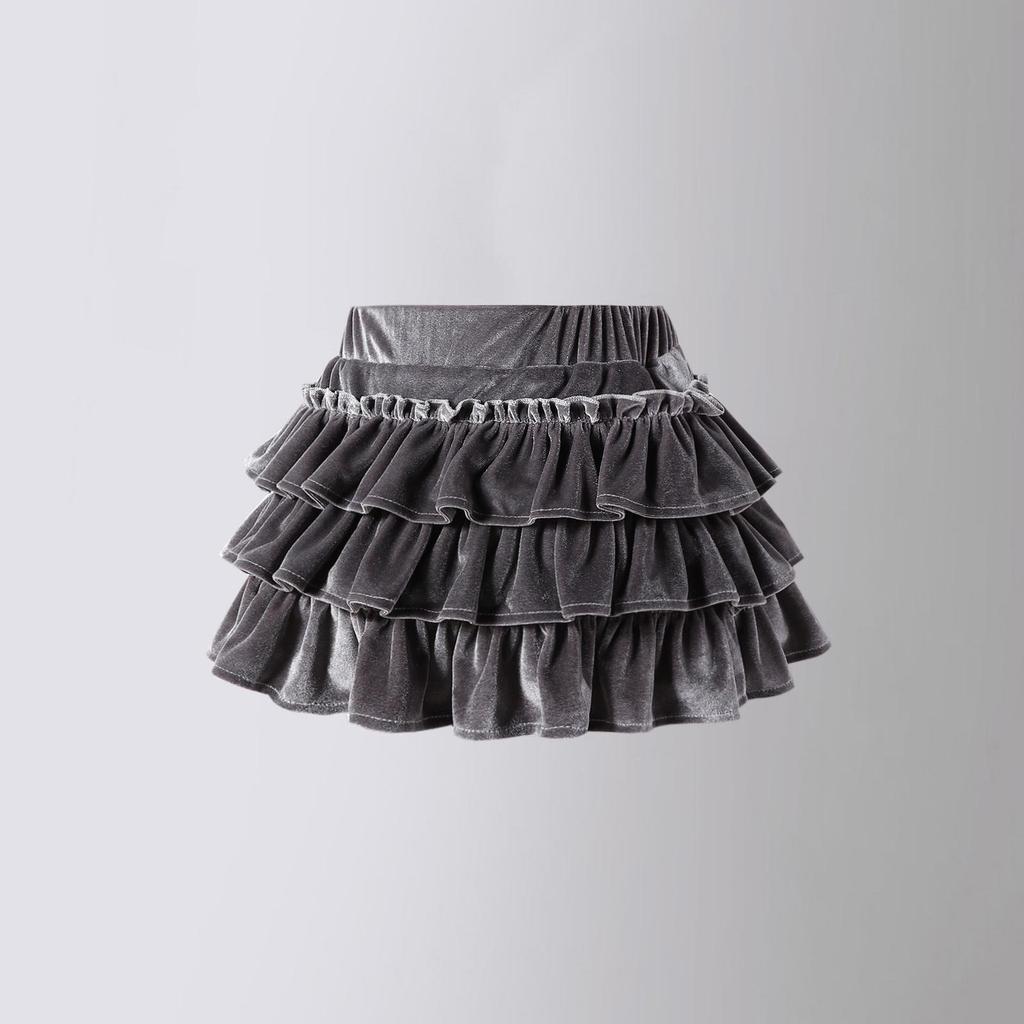 Юбка для девочек осень/зима 2024 из шерсти в складку - корейский стиль