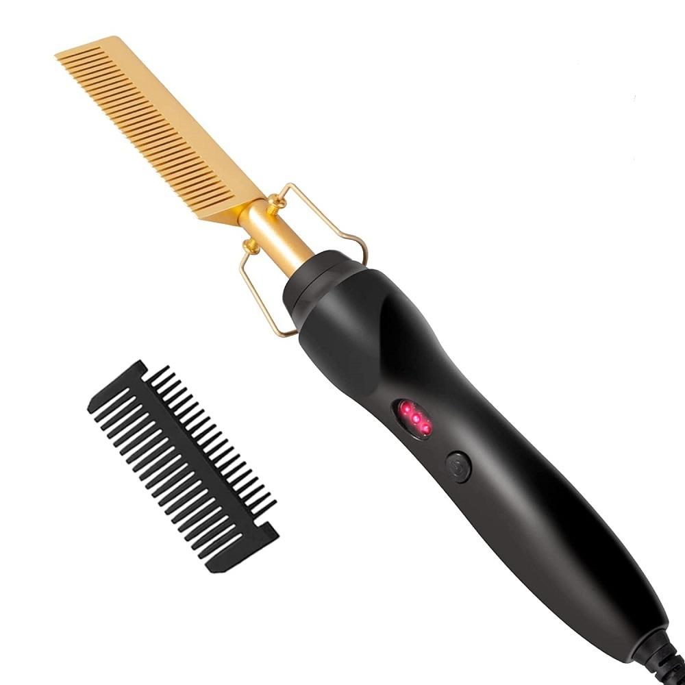 Professional Hair Straightener For Wigs Heated Comb Electric  Heating Hot Comb Hair Styling Straightening Curling Comb