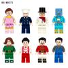 8pcs Urban Professional Police Worker Doll Building Blocks Small Particle Character Doll Children's Toys