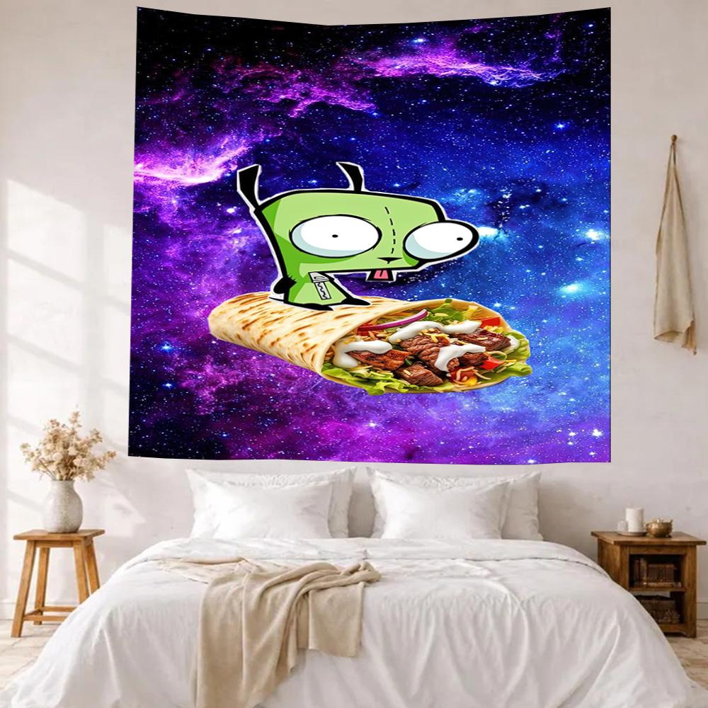 Invader Zim Gir Wall Decor Tapestry Art For Pet Memorial Birthdaywedding Party Backdrop Family Gift