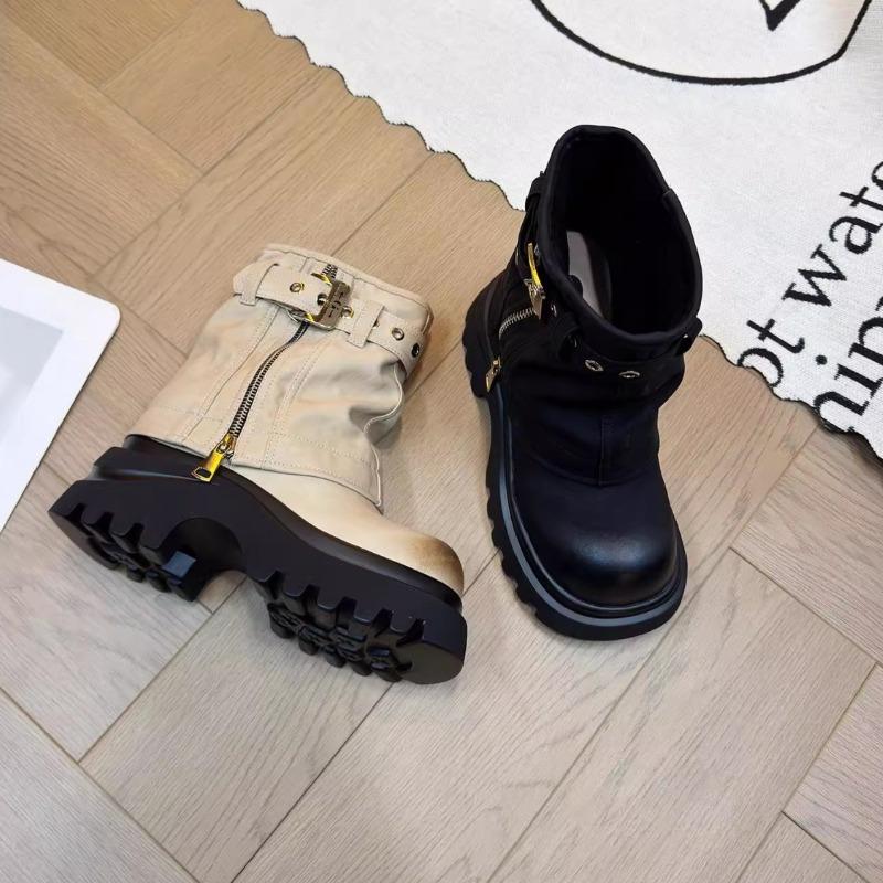 Модные ботильоны женские на платформе на массивном каблуке дизайнерские 2025 тренд новая мода зимние брендовые ботинки челси платье для ходьбы женские боты