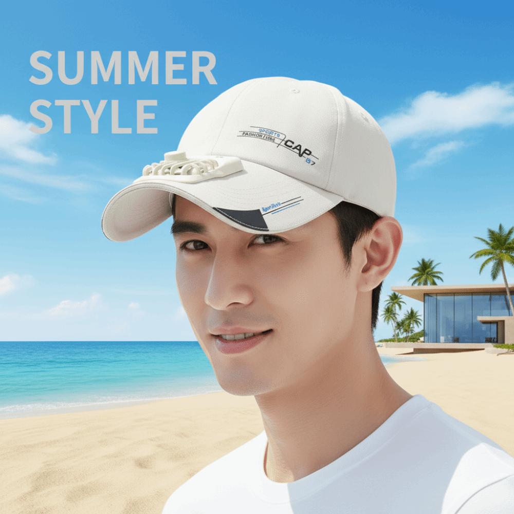Long-lasting Baseball Cap with Fan Portable Anti-collapse Cooling Peaked Cap Sport