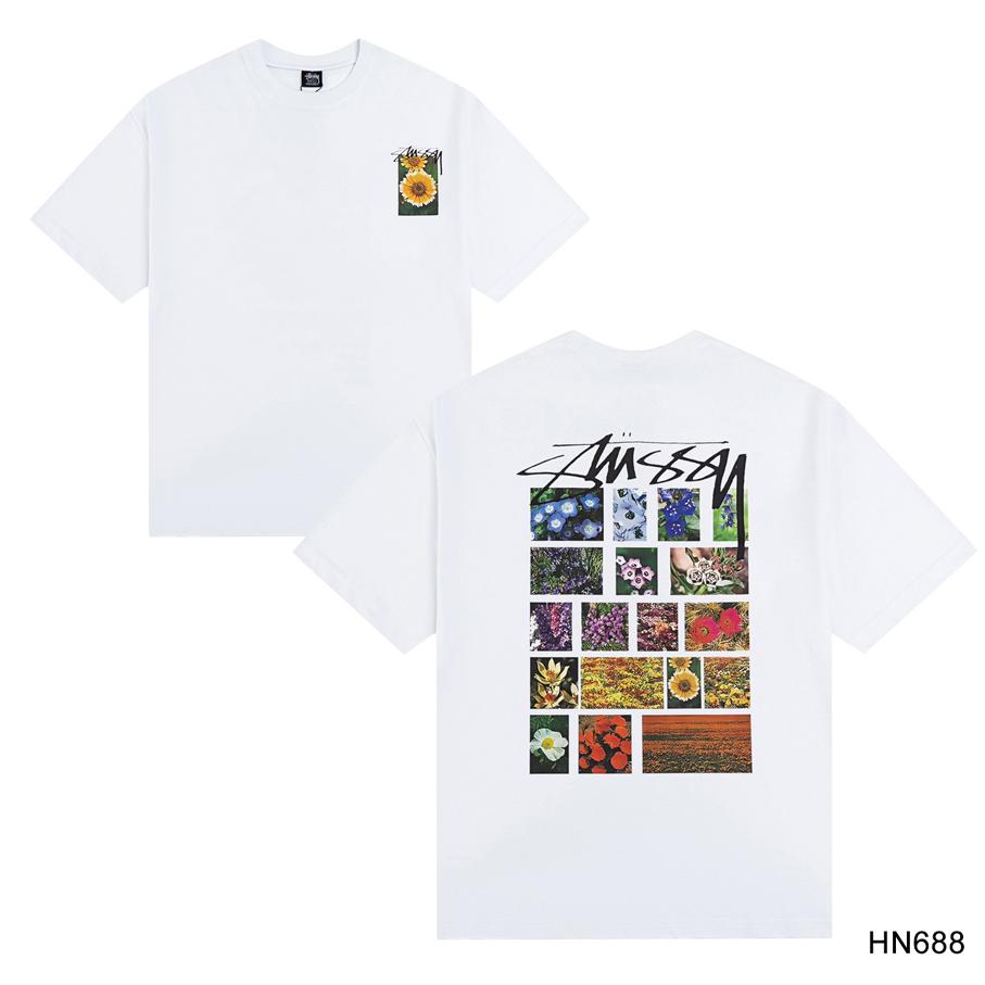 Stussy Летняя новая футболка из высококачественного хлопка с круглым вырезом для мужчин и женщин 2025 года, классический логотип с новым рисунком, парная футболка