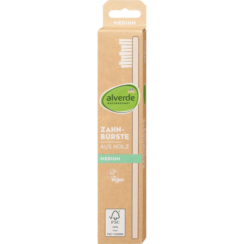 Germany DM Alverde Alverde Nature Cosmetic Wooden Toothbrush Medium 1pc