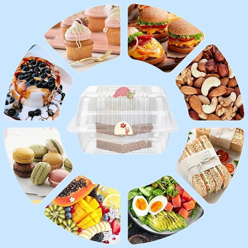 100 шт. коробки для выпечки, тортов, пищевой пластик, экологически чистые одноразовые упаковочные коробки для еды на вынос, суши, прозрачные, 13,3x12,3 см