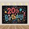 Черно-золотые шары 20 лет Фон Декорации для вечеринки в честь 20-летия Взрослые Блестящий фон Фотоаксессуары