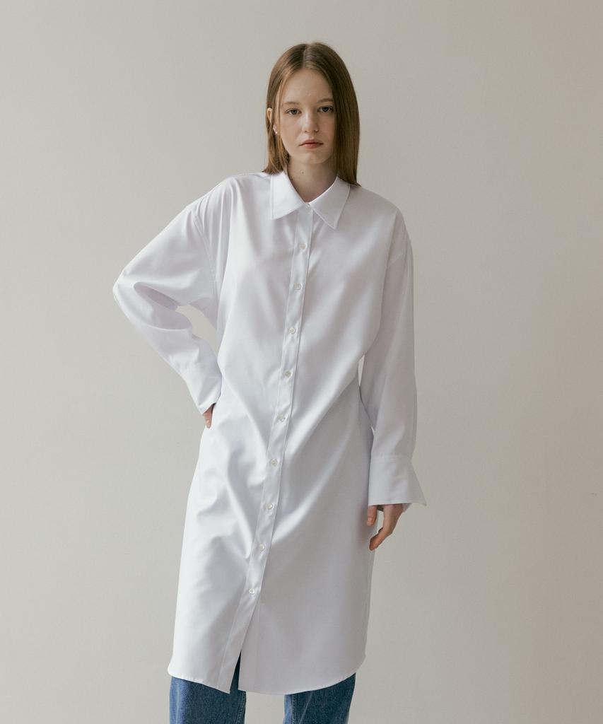 The Penny Tuck Long Shirt One Piece - Ivory