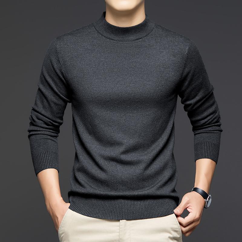 Cross-Border Autumn, Autumn And Winter Semi-Turtleneck Knitted Sweater Thickened Thermal Sweater Men'S Clothing Batch