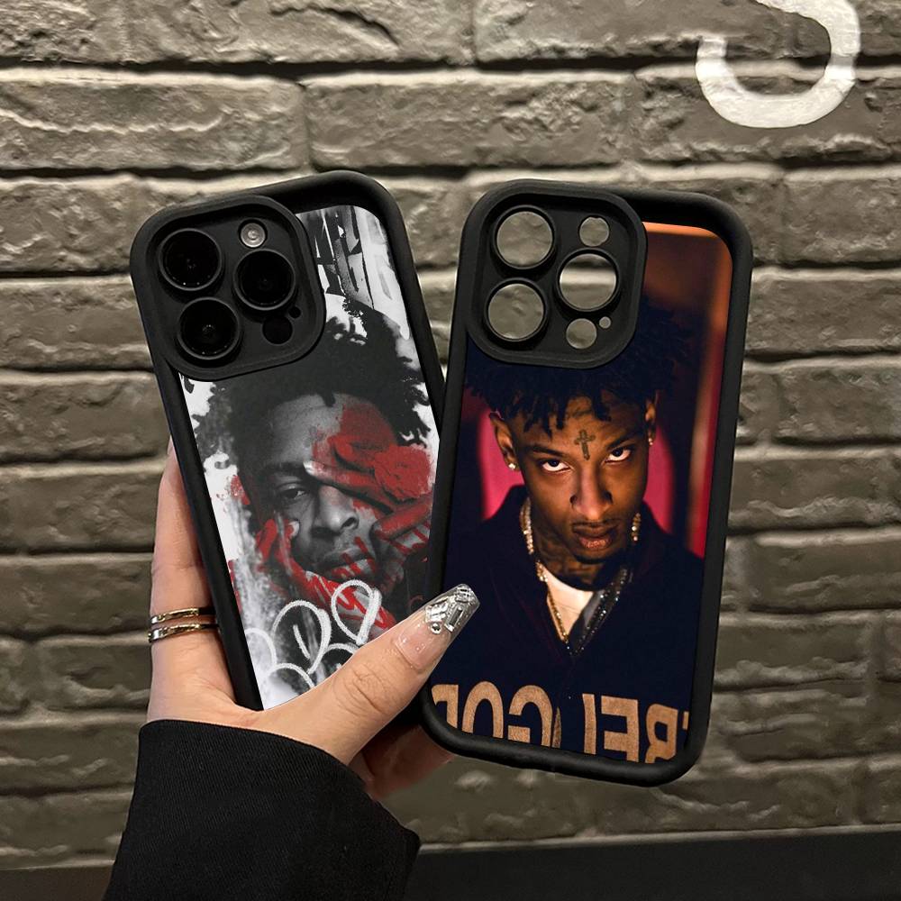Рэпер 21 Savage Для iPhone 17 Pro Max 16 15 14 13 12 11 Plus Черный Мягкий Чехол для Телефона
