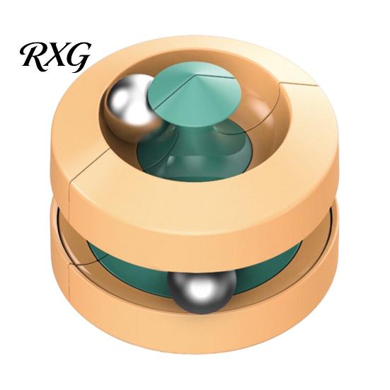 Marble Spinner Fidget Toy Rolling Ball Toy, Rotatable Spinning Top Stress Relief Travel-friendly Double Track Run Fingertip Gyro for Adults