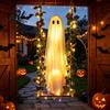 Seasonal Outdoor Party Accents Halloween Ghost Swinging Decoration with Light Berry Vine Hanging Ornament LED Lighted Tree Decor for Yard Patio,