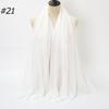New Fashionable Women's Long Crinkled Cotton Linen Scarf with Tassel Edge - Solid Color Shawl
