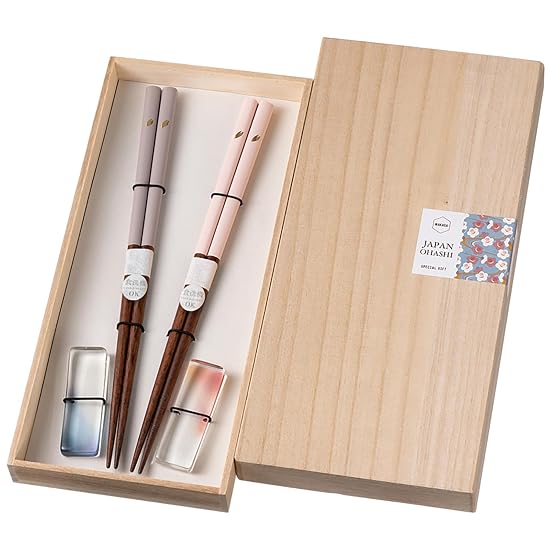 Sunlife Chopsticks, Couple's Chopsticks, Dishwasher Safe, Cute and Stylish, 2-Pair Set, 23cm, Includ