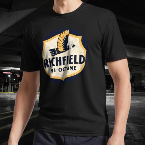 Футболка с активным логотипом заправки Richfield Смешное лого American T-shirt Размеры от S до 5XL
