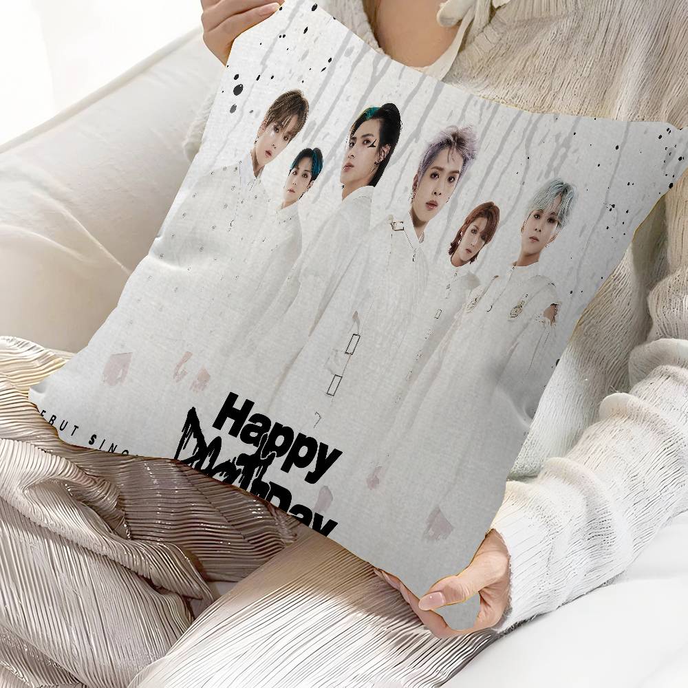 Band X-Xdinary Heroes Pillow Covers Cartoon Sofa Decorative Home Double-Sided Printing Short Plush Cute Cushion Cover