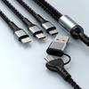 3 в 1 Быстрый зарядный кабель для iPhone Samsung Huawei Micro USB Type C Зарядный кабель 1.2M Многопортовый USB Зарядный кабель