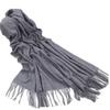 Warm Tassel Shawl Autumn and Winter Solid Color Cashmere Scarf Winter Solid Color Wool Scarf for Men and Women